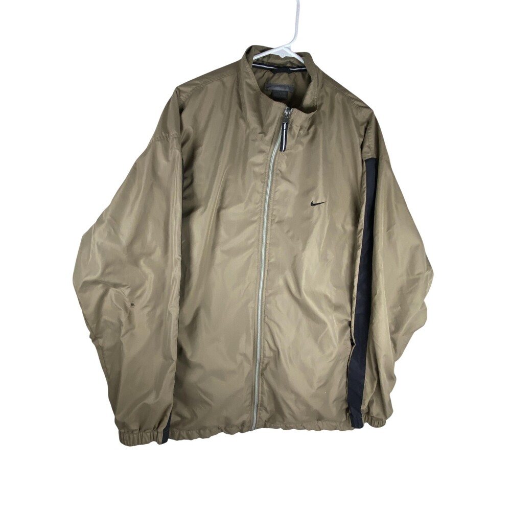 Nike AeroLoft Jacket Mens 2XL Beige Black Windbreaker Full Zip Swoosh S1USH